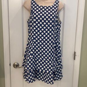 Island Company Linen Blue Polkadot Mermaid Dress Small